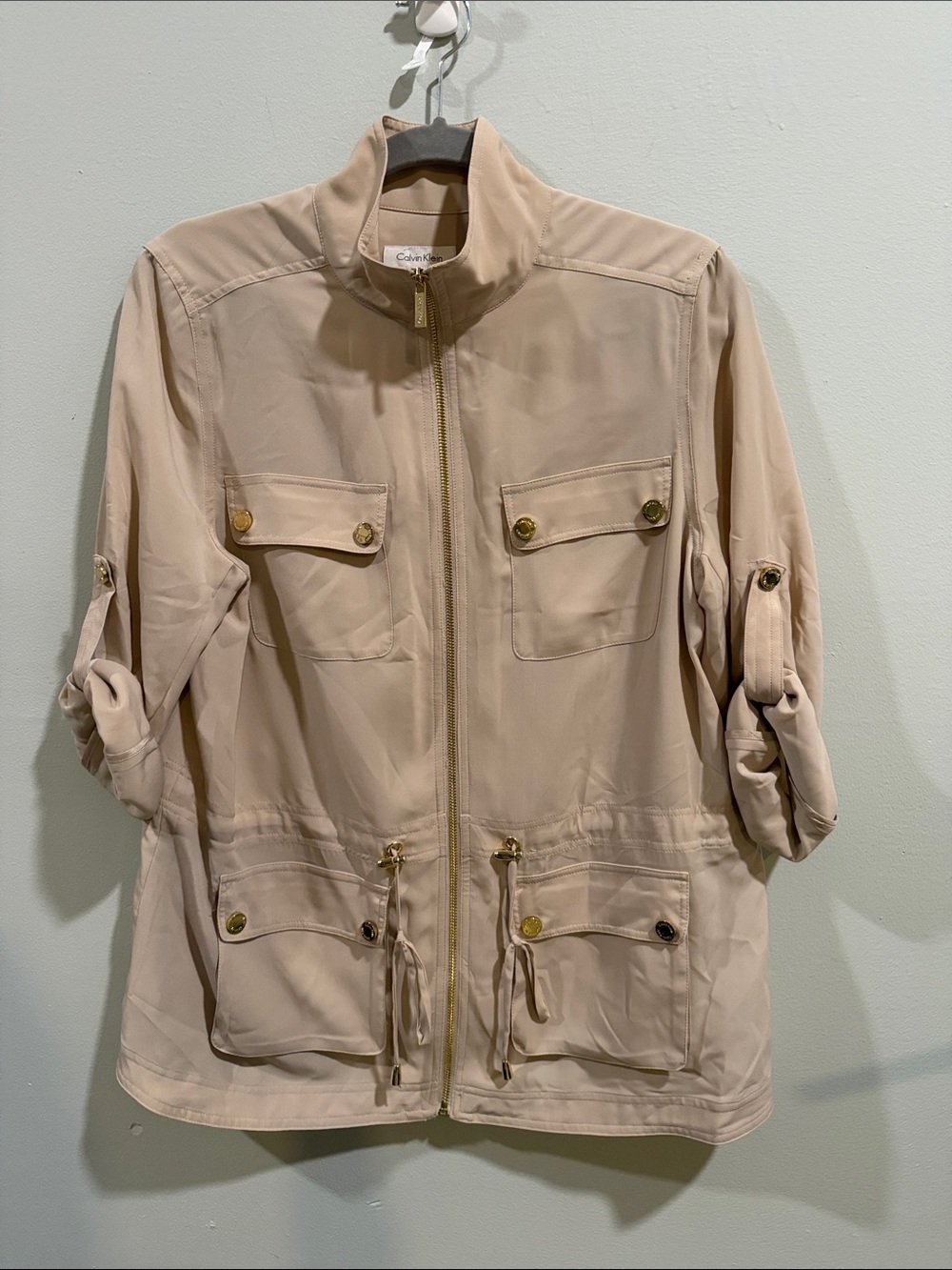 Calvin Klein Light Beige Utility Anorak Jacket
